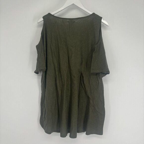 Calvin Klein Jeans Women's Cold Shoulder Relaxed Fit Top Ivy Mist Size XXL NWT - Picture 3 of 4